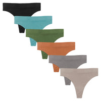 Women's 6-Pack Active Sport Thong Buttery Soft Panties Underwear