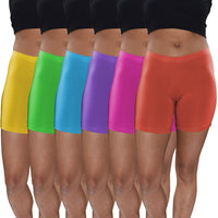 6 Pack Women's Poly-Spandex Mini Bike Short Boxer Briefs