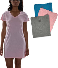 Women's Cotton Short Sleeve Long Sleep Shirt