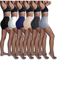 Women's 6 Pack Cotton Stretch Light Weight Boyshort Boxer Brief Undershorts