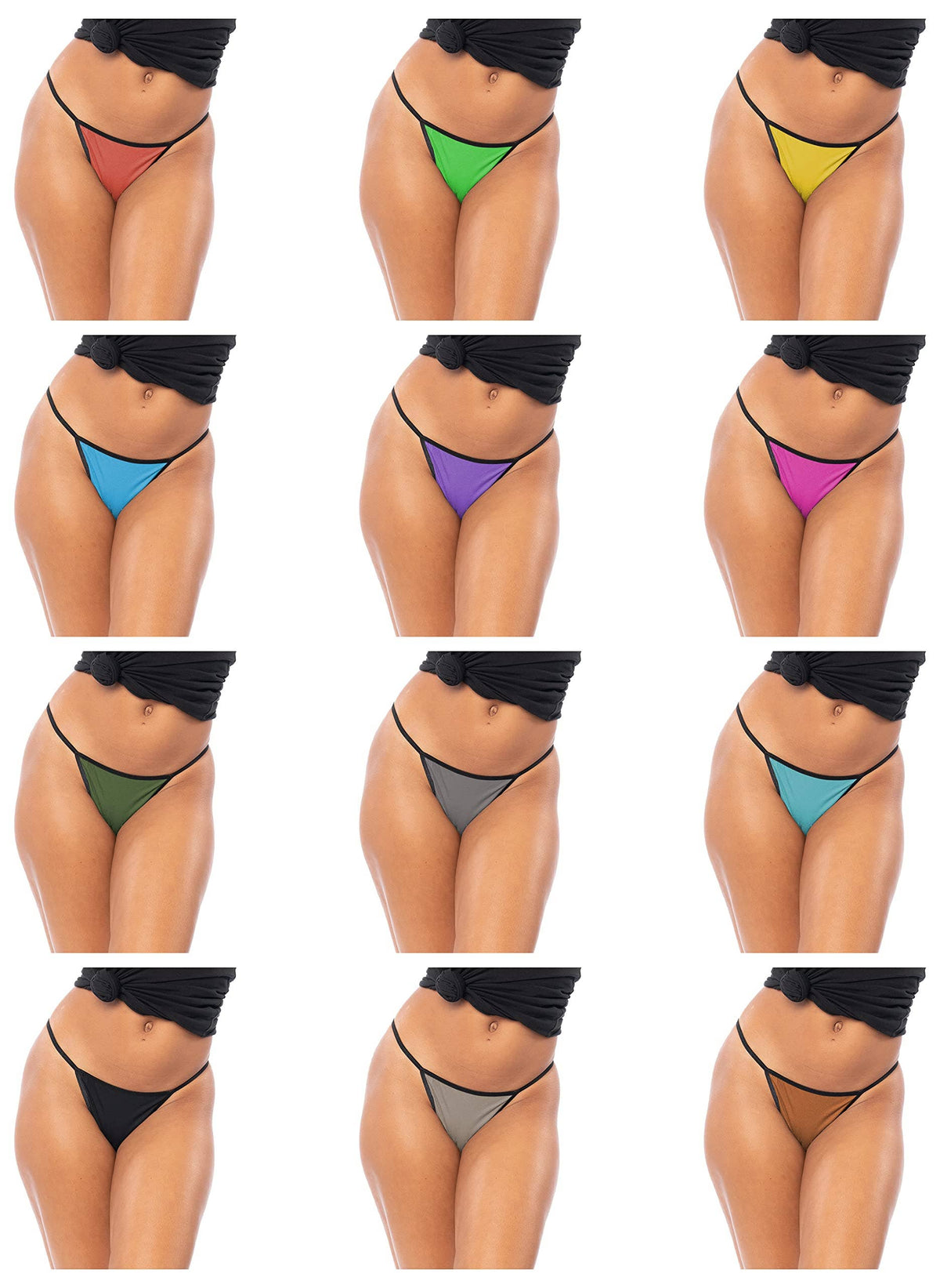 Womens Buttery Soft String Bikini Briefs -Pack of 12