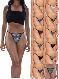 Womens Buttery Soft String Bikini Briefs -Pack of 12