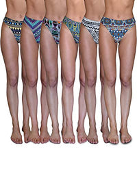 Women's 6-Pack Active Sport Thong Buttery Soft Panties Underwear