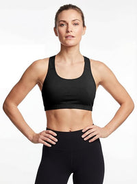 Women's Cotton Spandex Racer Back Bra | 4 Way Stretch Pullover Sport Comfort Bra