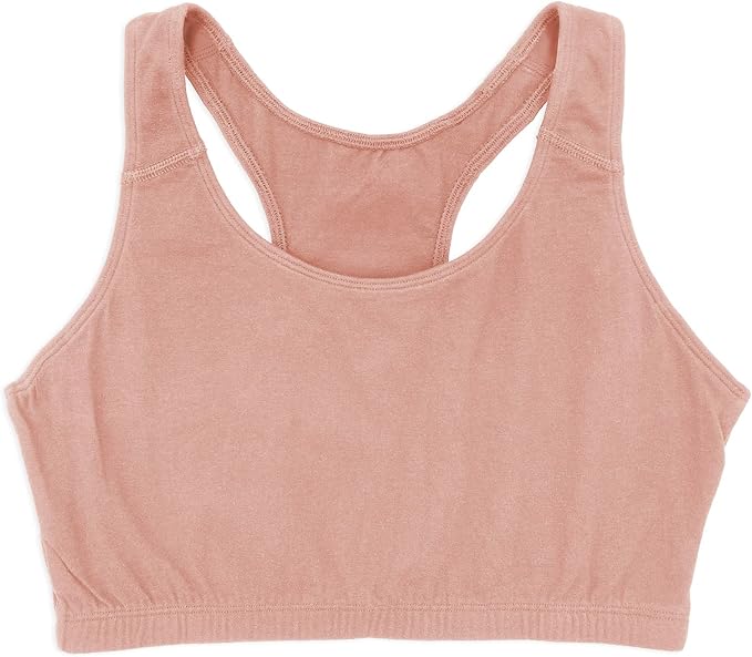 Women's Cotton Spandex Racer Back Bra | 4 Way Stretch Pullover Sport Comfort Bra