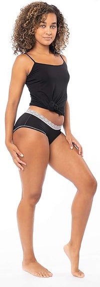 10 Pack Women's Lace Trim Micro Fiber Hi-Cut Bikini Panties