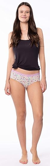 10 Pack Women's Lace Trim Nylon-Spandex Hipster Panties