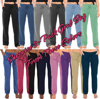 2 Pack Women's French Terry Drawstring Relaxed Sweatpants