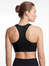 Women's Cotton Spandex Racer Back Bra | 4 Way Stretch Pullover Sport Comfort Bra