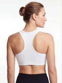 Women's Cotton Spandex Racer Back Bra | 4 Way Stretch Pullover Sport Comfort Bra