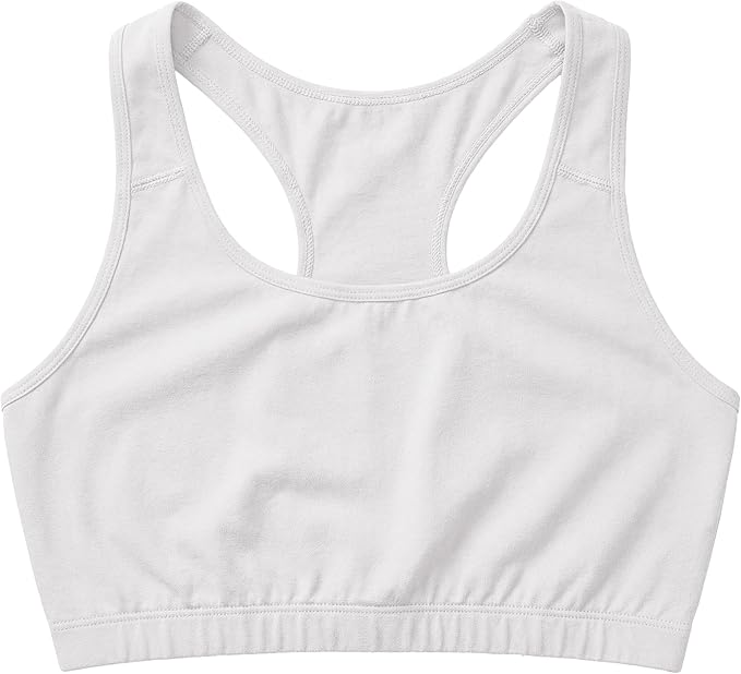 Women's Cotton Spandex Racer Back Bra | 4 Way Stretch Pullover Sport Comfort Bra