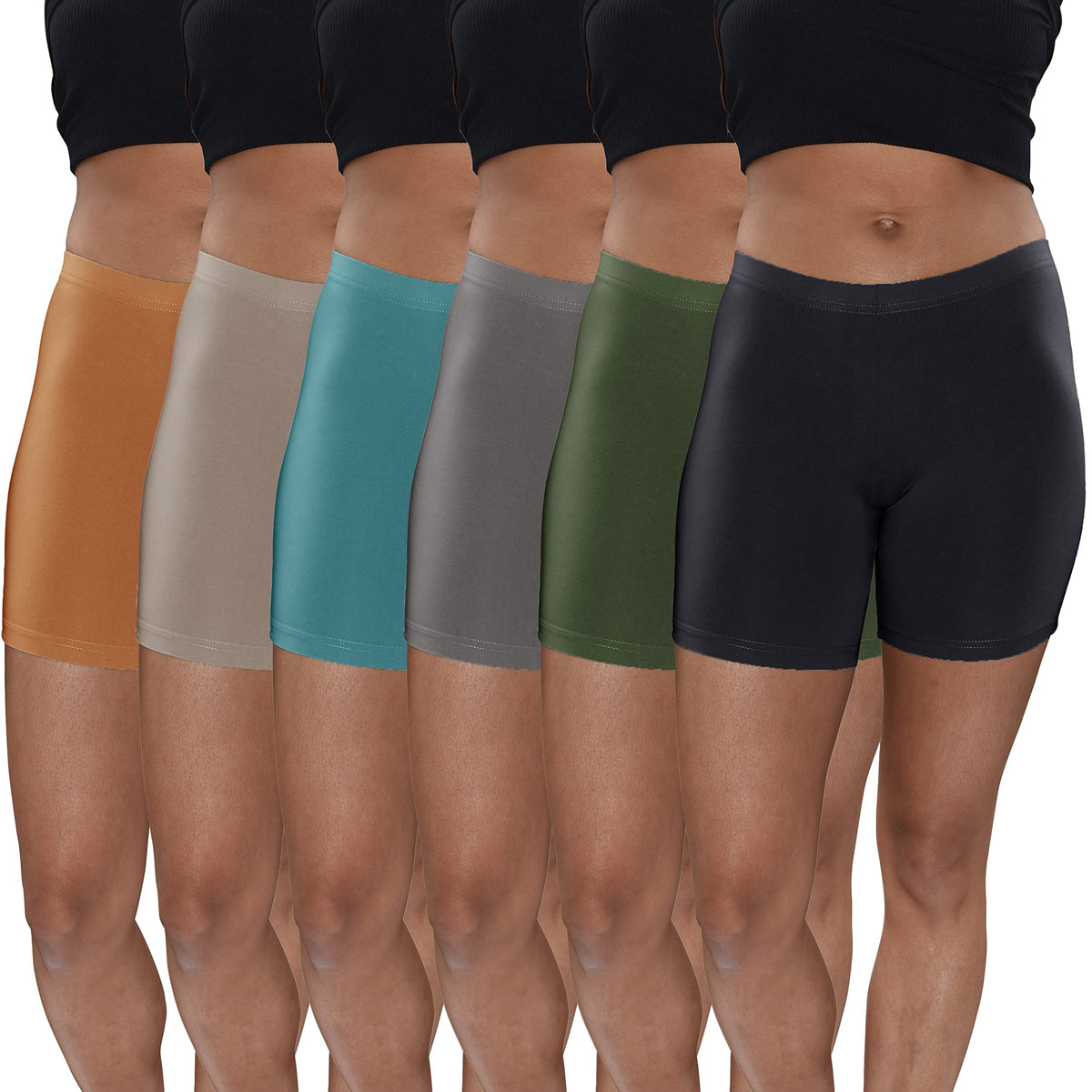 6 Pack Women's Poly-Spandex Mini Bike Short Boxer Briefs