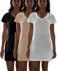 Women's Cotton Short Sleeve Long Sleep Shirt