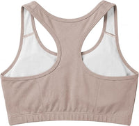 Women's Cotton Spandex Racer Back Bra | 4 Way Stretch Pullover Sport Comfort Bra