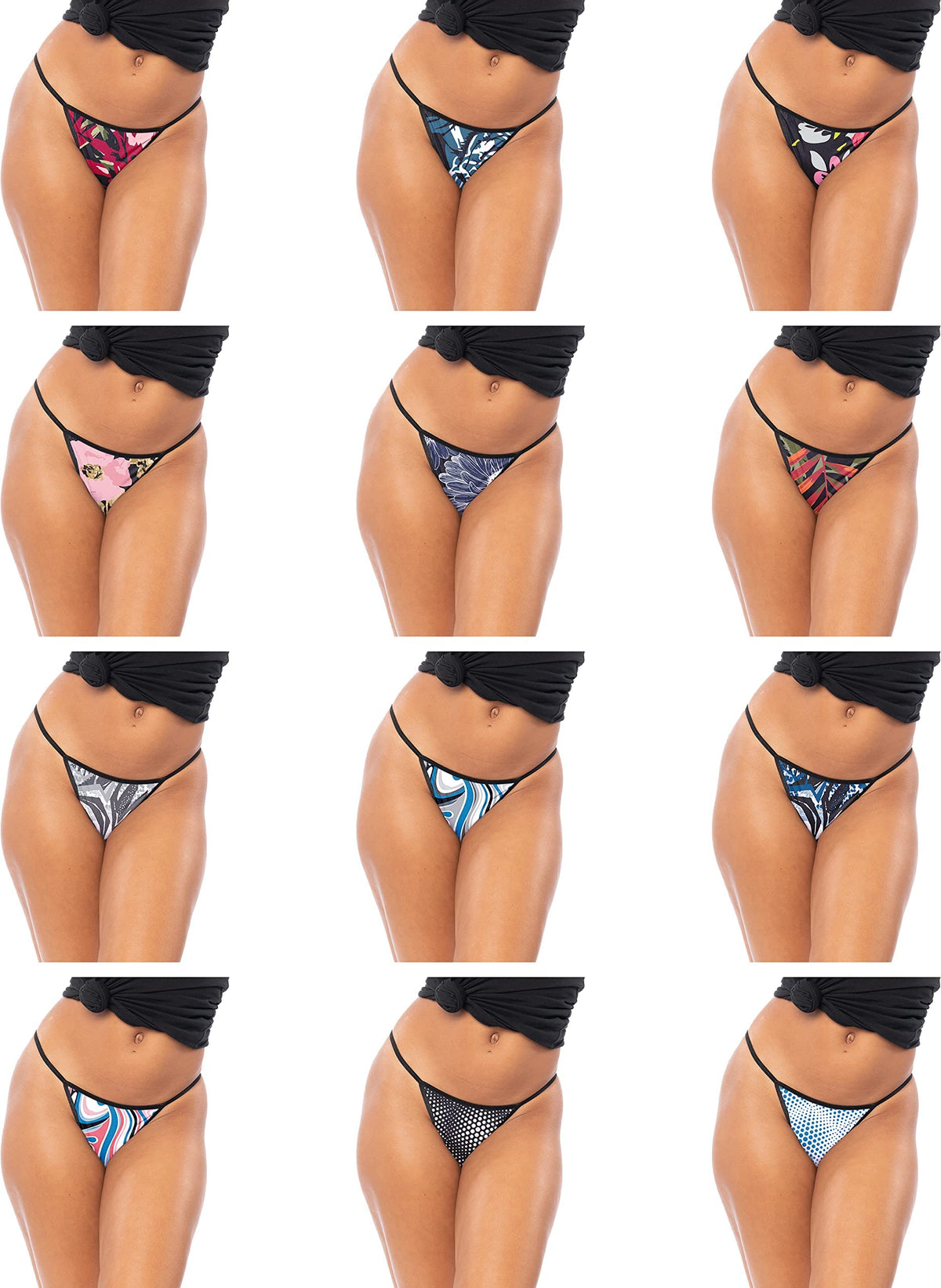 Womens Buttery Soft String Bikini Briefs -Pack of 12