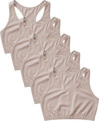 Women's Cotton Spandex Racer Back Bra | 4 Way Stretch Pullover Sport Comfort Bra