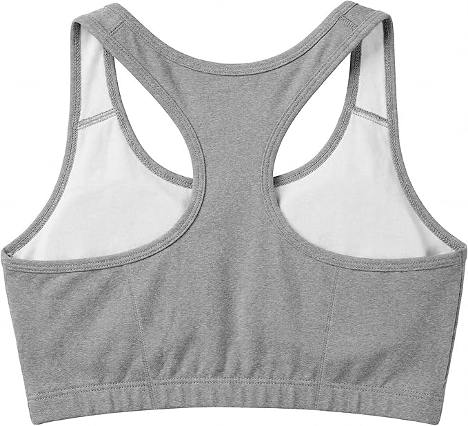 Women's Cotton Spandex Racer Back Bra | 4 Way Stretch Pullover Sport Comfort Bra