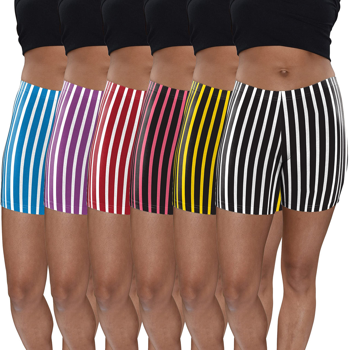 6 Pack Women's Poly-Spandex Mini Bike Short Boxer Briefs