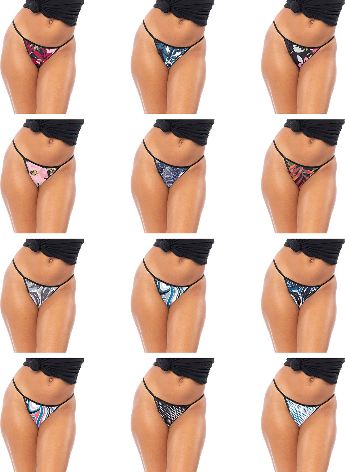 Womens Buttery Soft String Bikini Briefs -Pack of 12