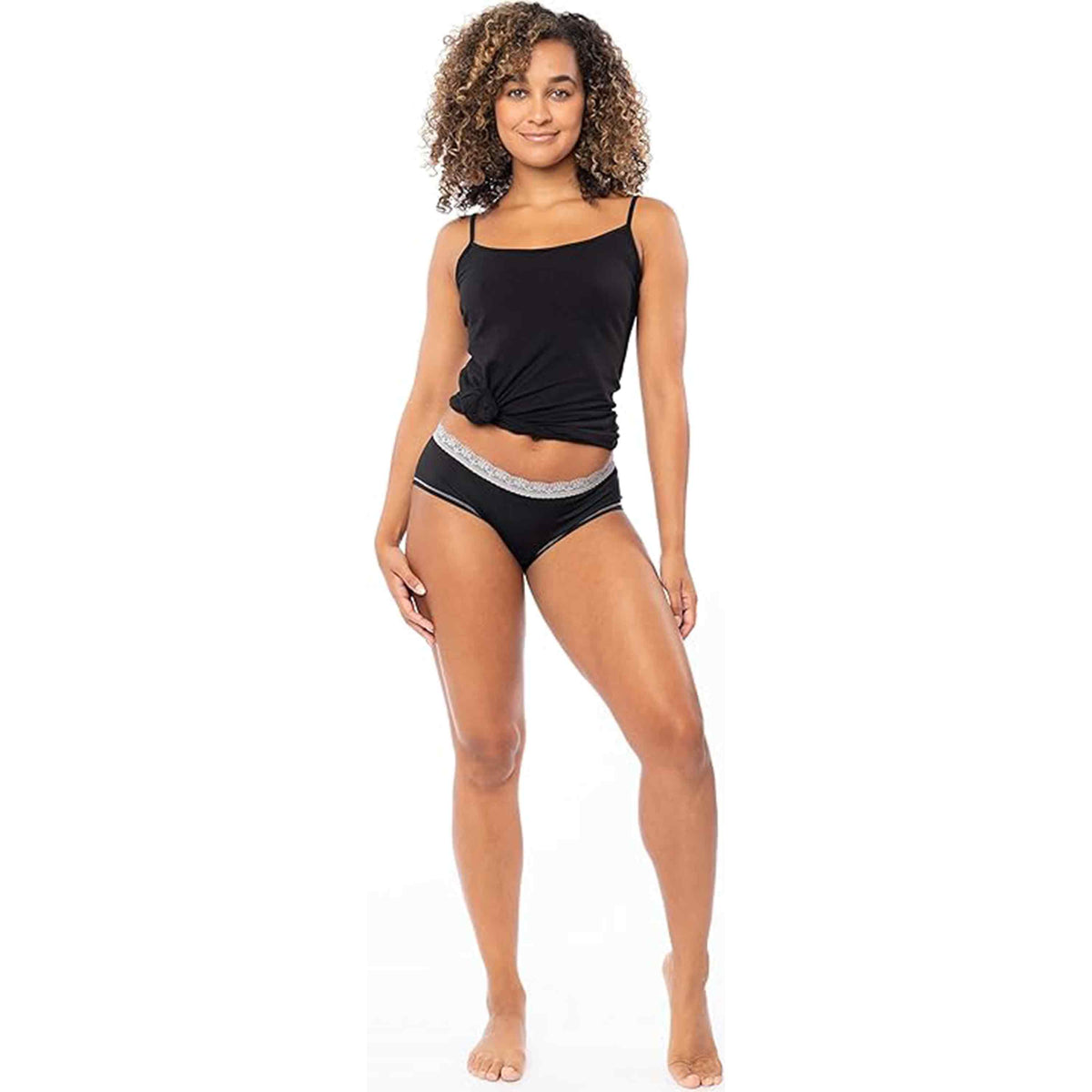 10 Pack Women's Lace Trim Micro Fiber Hi-Cut Bikini Panties
