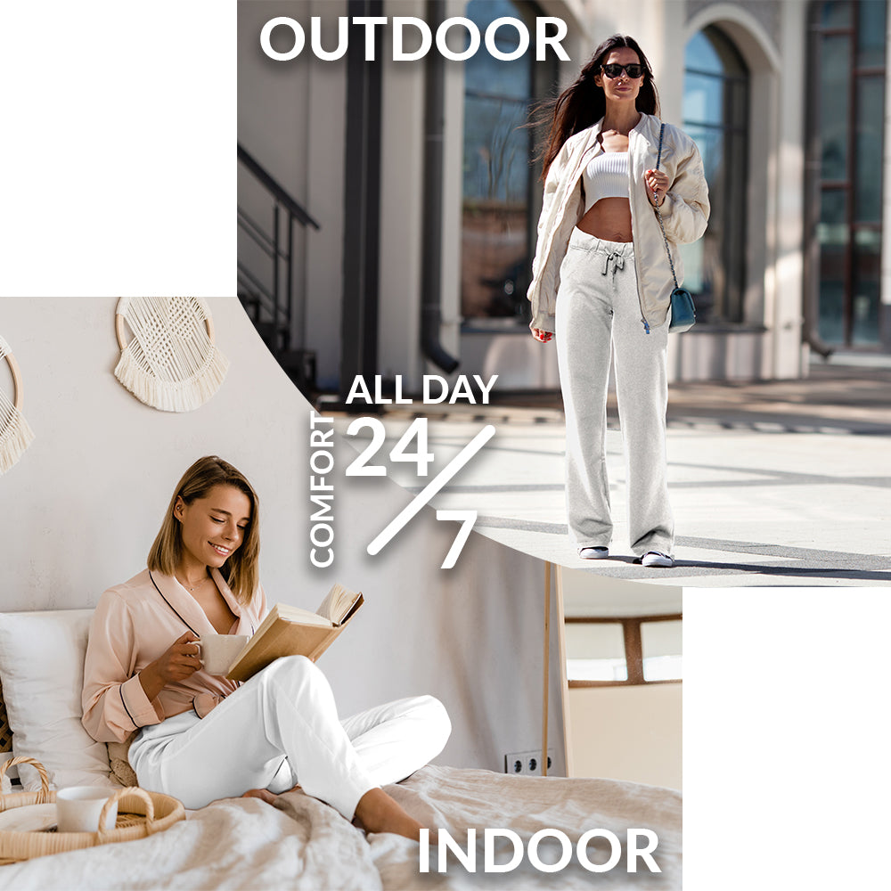 2 Pack Women's French Terry Drawstring Relaxed Sweatpants