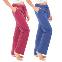 2 Pack Women's French Terry Drawstring Relaxed Sweatpants