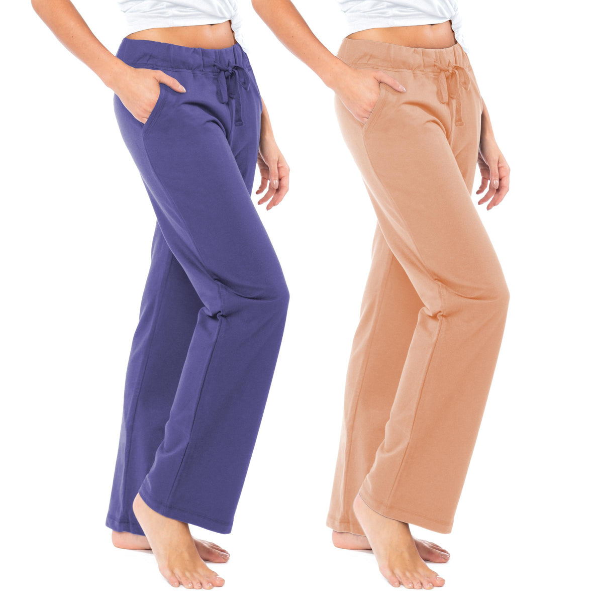 2 Pack Women's French Terry Drawstring Relaxed Sweatpants