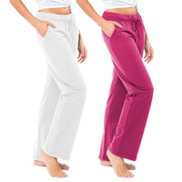 2 Pack Women's French Terry Drawstring Relaxed Sweatpants