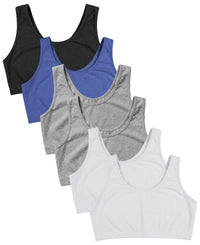 Women's Cotton Spandex Workout Bra 4 Way Stretch Pullover Sport Comfort Bra