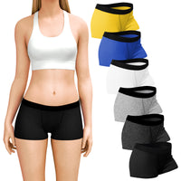 6 Pack Women's Modern Cotton Boy Short Boxer Brief Panties