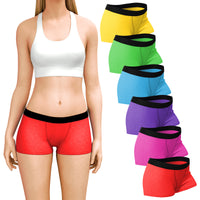 6 Pack Women's Modern Cotton Boy Short Boxer Brief Panties