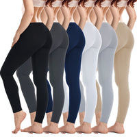 6 Pack Women's Cotton-Spandex Full-Length Leggings