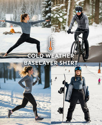 6 Pack Women's Scoop Neck Base Layer Long Sleeve Top