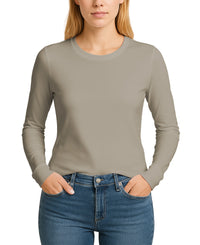 Women's 5 Pack Casual & Active Basic Cotton Stretch Long Sleeve Round Crew Neck Athletic T-Shirt Tops