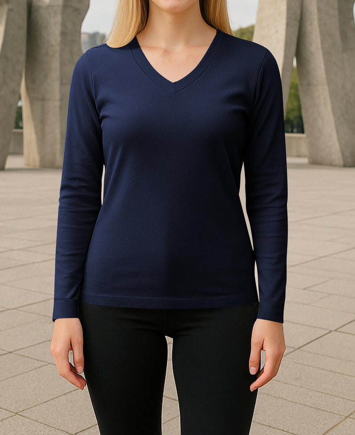 6 Pack Women's V-Neck Base Layer Long Sleeve Top