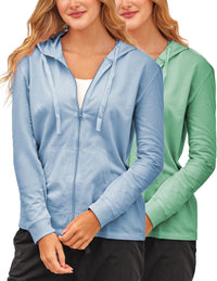 Women's French Terry Fleece Full-Zip Hoodie | All Season Cotton Knit Jacket | Multi Packs & Colors