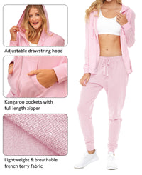 Women's French Terry Fleece Full-Zip Hoodie | All Season Cotton Knit Jacket | Multi Packs & Colors