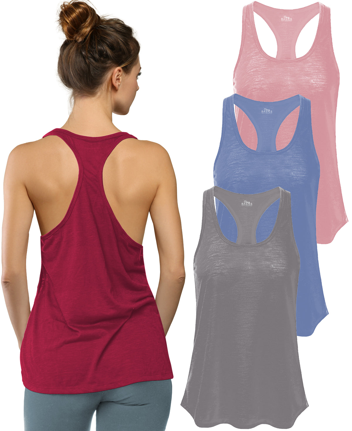 Women's Flowy Racerback Burnout Tank Top Super Lightweight & Soft