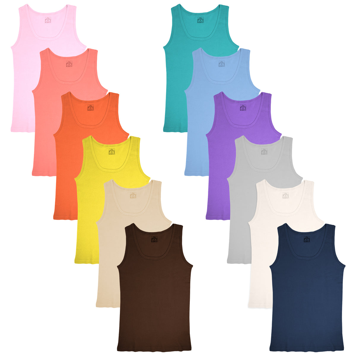 Women's Basic 100% Cotton Ribbed Tank Top Undershirt