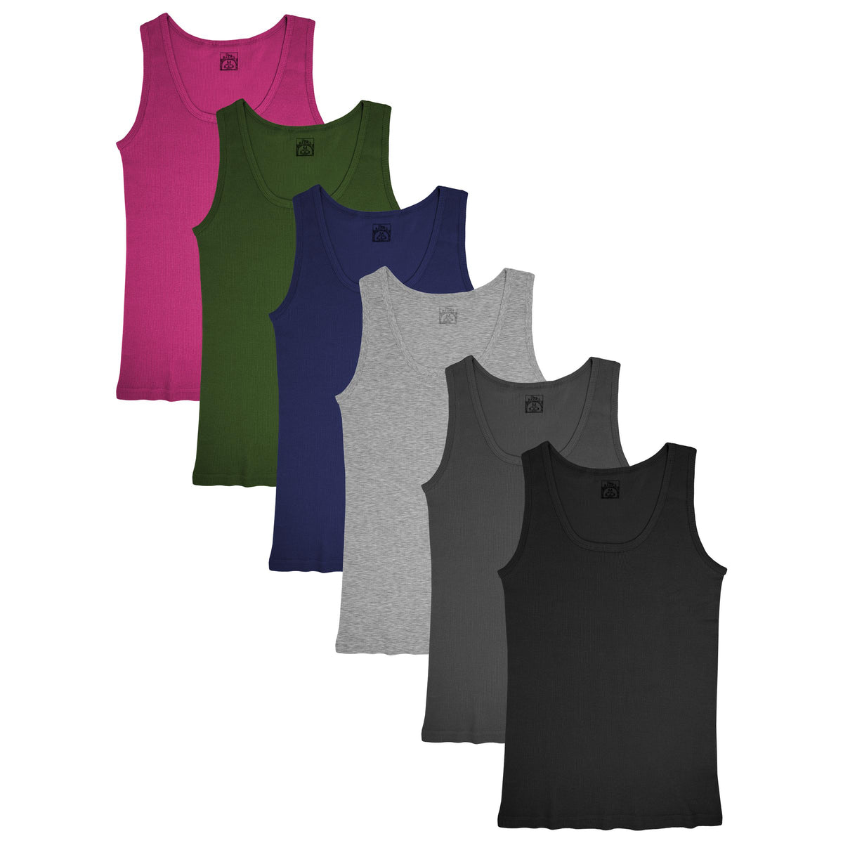 Women's Basic 100% Cotton Ribbed Tank Top Undershirt