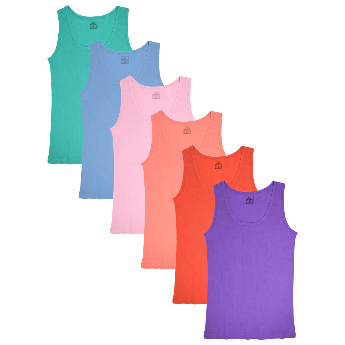 Women's Basic 100% Cotton Ribbed Tank Top Undershirt