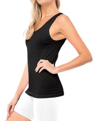 Women's Basic 100% Cotton Ribbed Tank Top Undershirt