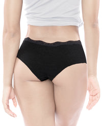 10 Pack Women's Lace Trim Cotton Hipster Panties