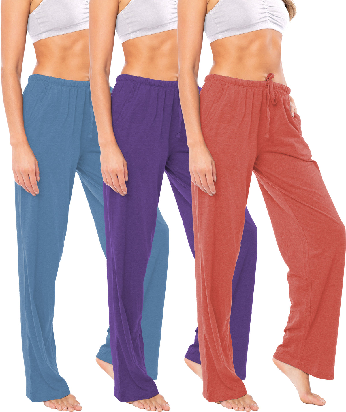 Women's Soft Flex 100% Cotton Knit Pajama Pants