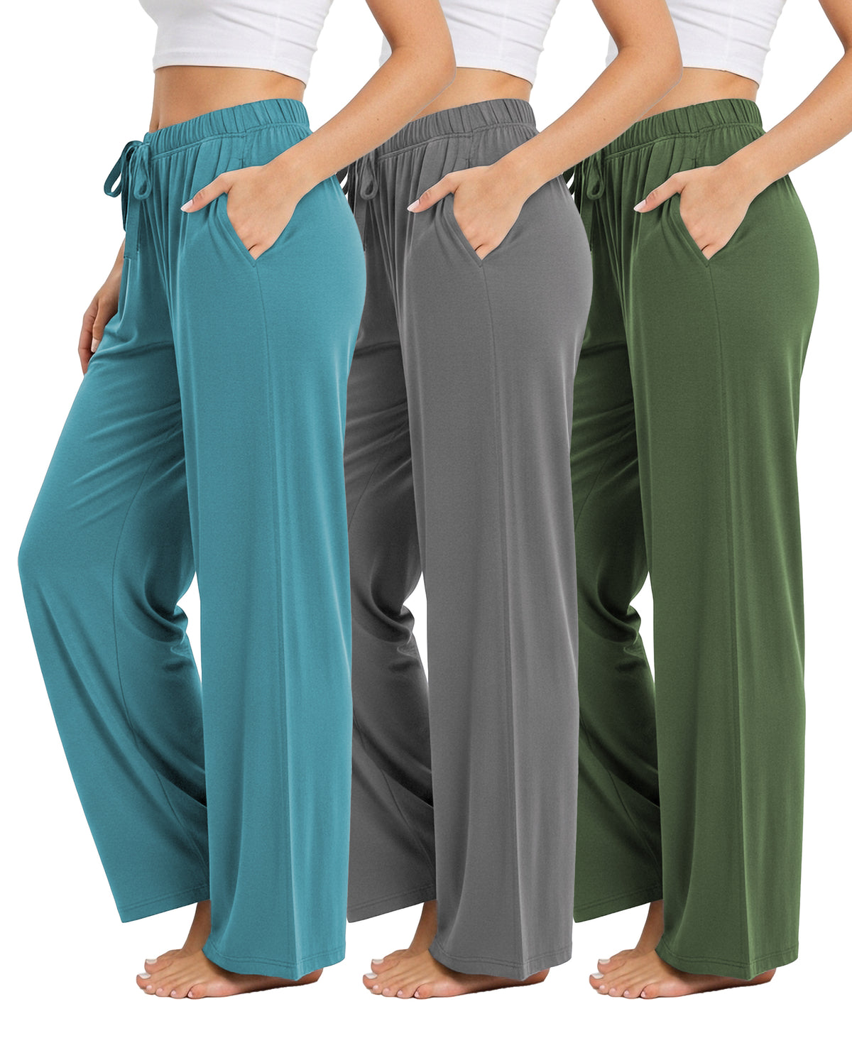 Women's Buttery Soft Drawstring Lounge Pants | 3-Pack