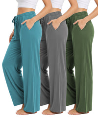 Women's Buttery Soft Drawstring Lounge Pants | 3-Pack