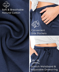 Women's Soft Flex 100% Cotton Knit Pajama Pants