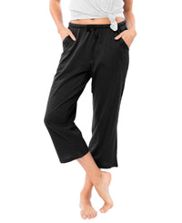 3 Pack Women's Capri Cotton Drawstring Lounge Pants
