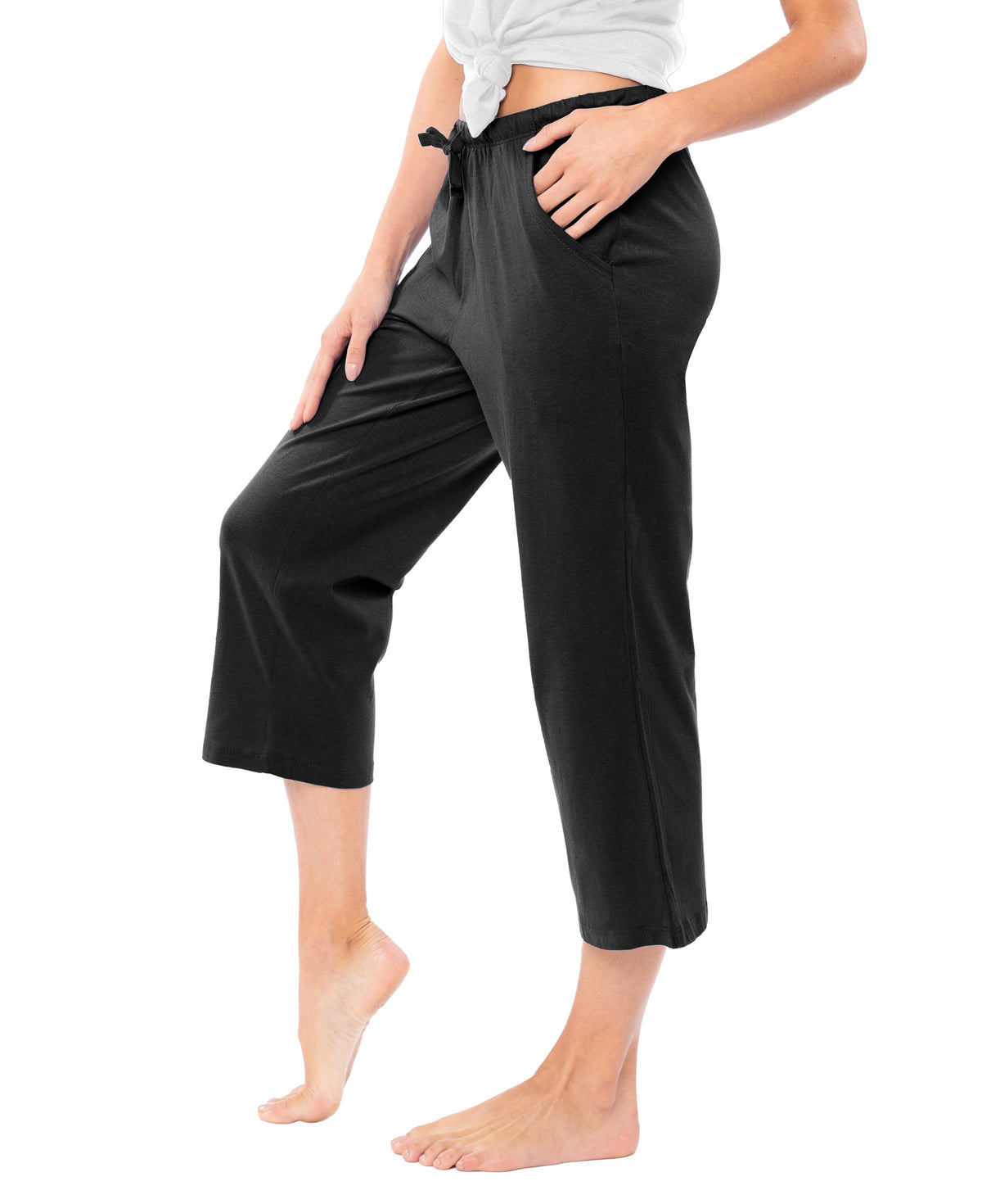 3 Pack Women's Capri Cotton Drawstring Lounge Pants