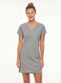 Women's Cotton Short Sleeve Long Sleep Shirt